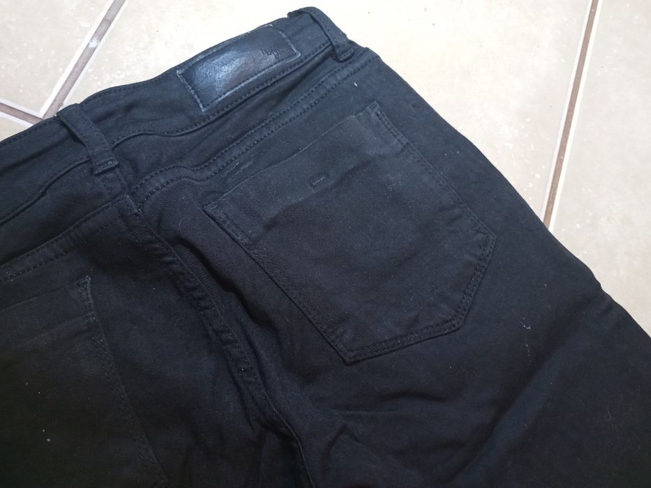 Jeansowe czarne spodnie never denim XS