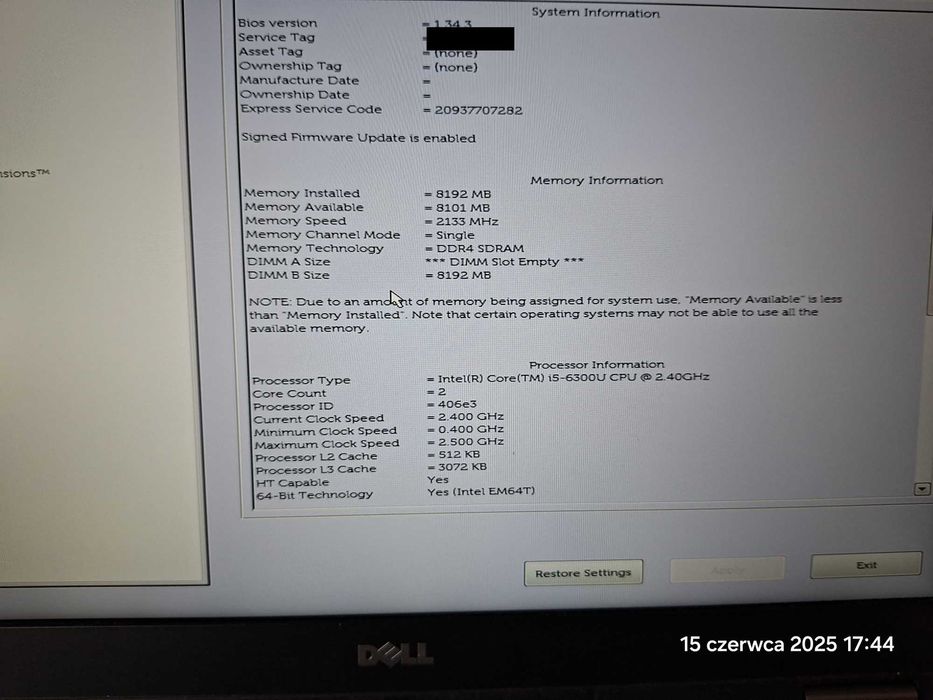 Notebook DELL Latitude E5470