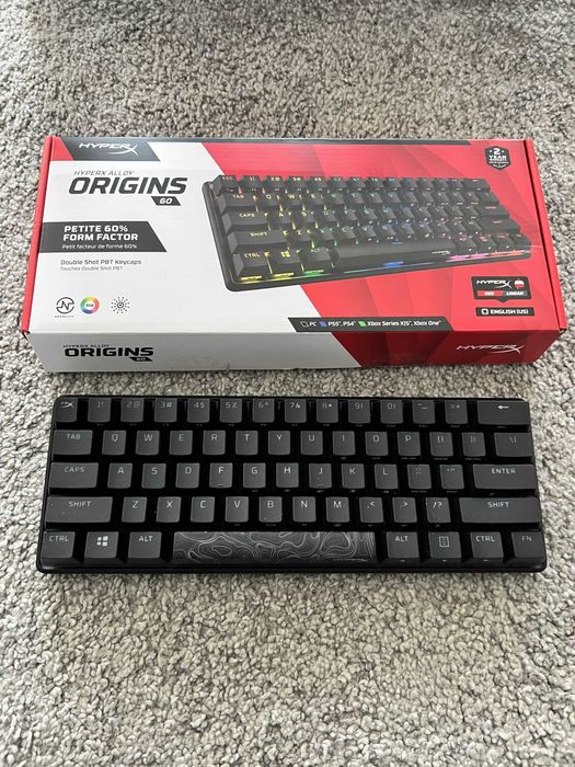 HyperX Alloy Origins 60 RGB Mechanical Gaming Keyboard, US Layout, Red Switches64740729830146120
