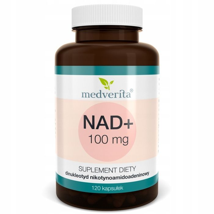 NAD+ 100mg Dinukleotyd Nikotynoamidoadeninowy NADH NMN mitochondria 120 kps