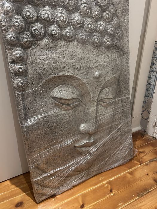 Quadro Buda prateado | ALojaDoGatoPreto | medidas na ultima  foto