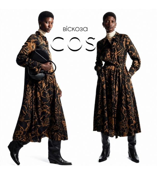 Cos атласна сукня сорочка в квітковий принт  S/M