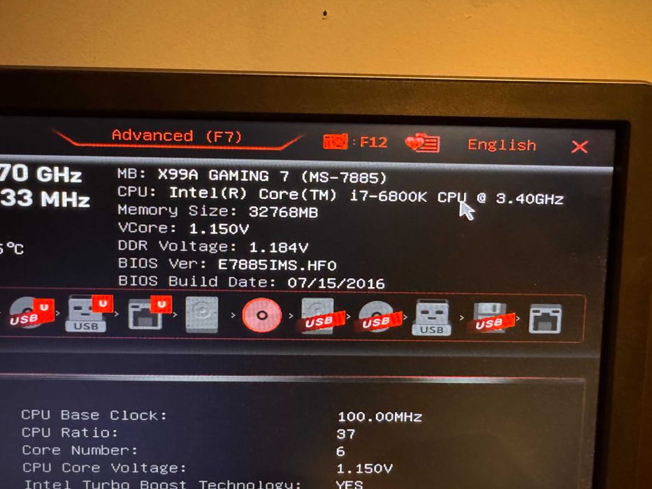 Zestaw Gaming MSI X99a Gaming 7 + Intel Core I7-6800K Be Quiet