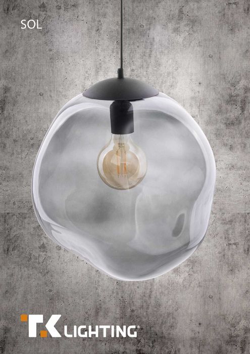 Lampa wisząca czarna szkło SOL TK Lighting Loft