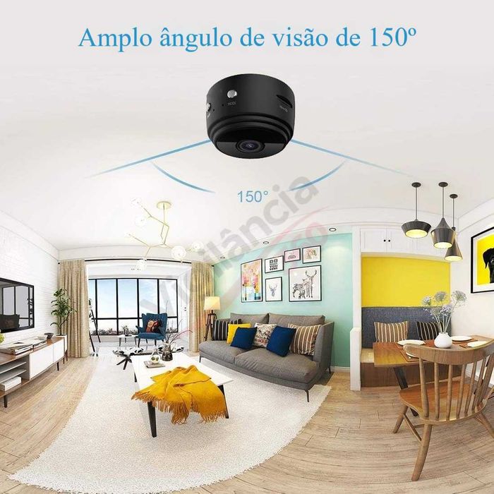 Micro Câmara Espia WiFi Sem Fios Full HD 1080P com Visão Noturna-NOVO