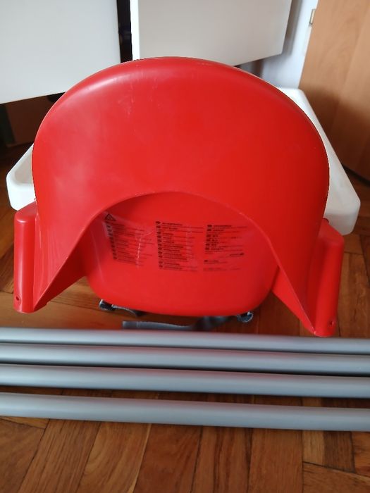 Krzesełko do karmienia z blatem Ikea czerwone