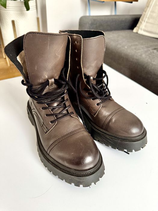 Tommy Jeans glany brązowe skóra naturalna
