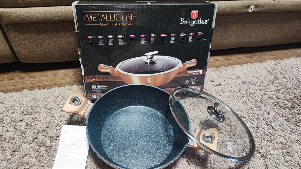 Сотейник с крышкой Berlinger Haus Rosegold Metallic Line 28 см BH-1519