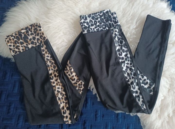Nowe Legginsy panterka r. L
