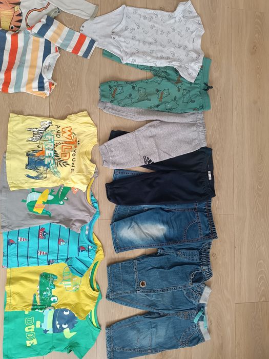 Paka ubranek 86/92 z plamkami i bez 30 sztuk