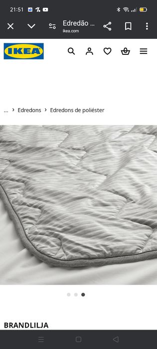 Capa edredão Brandlilja 240x220cm, IKEA. NOVA