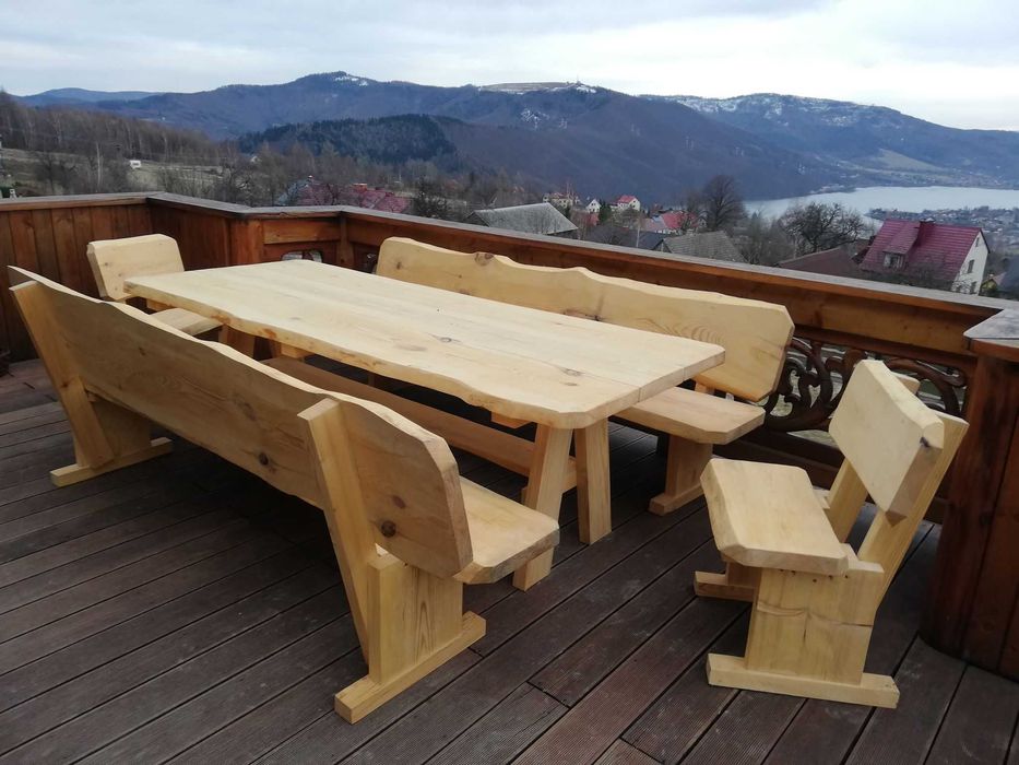 WYPRZEDAŻ! Góralskie Meble Ogrodowe z litego drewna, meble do ogrodu