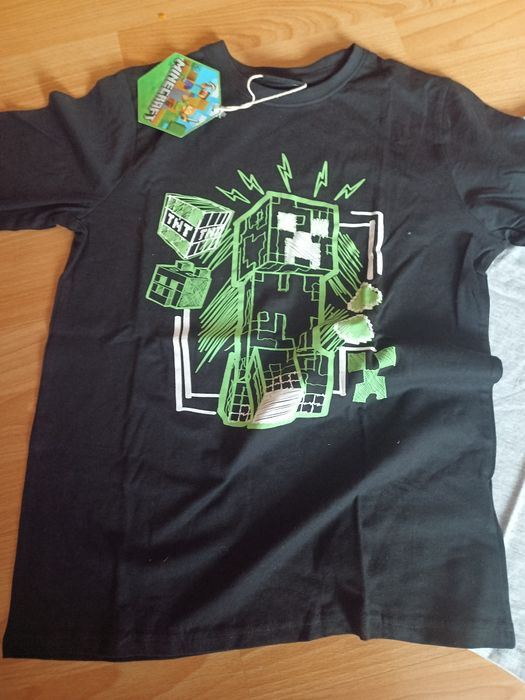 Zestaw ubrań 158 Nowa kurtka wiosenma i 2 nowe bluzki Minecraft+ używa