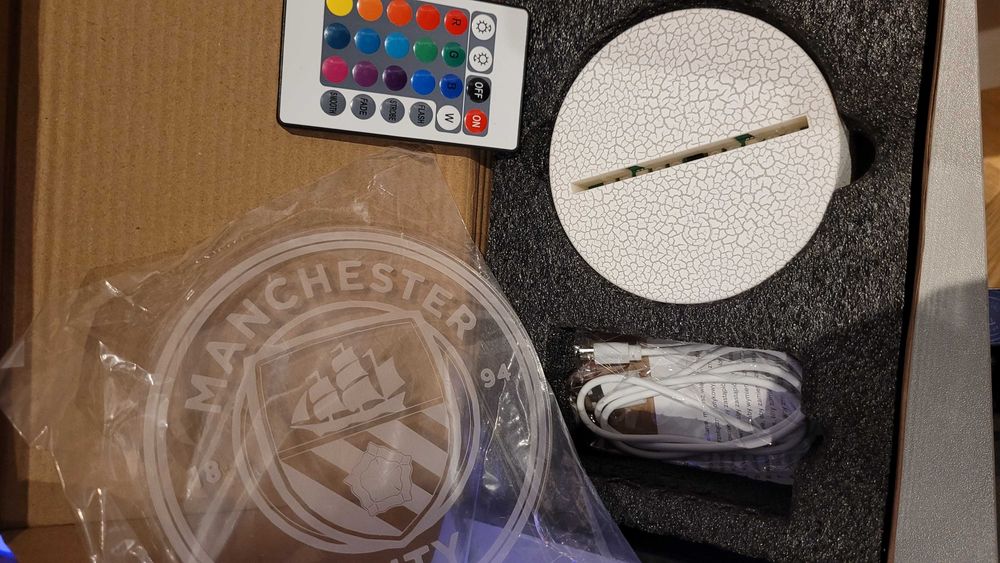 Lampka nocna dla dzieci MANCHESTER CITY + pilot