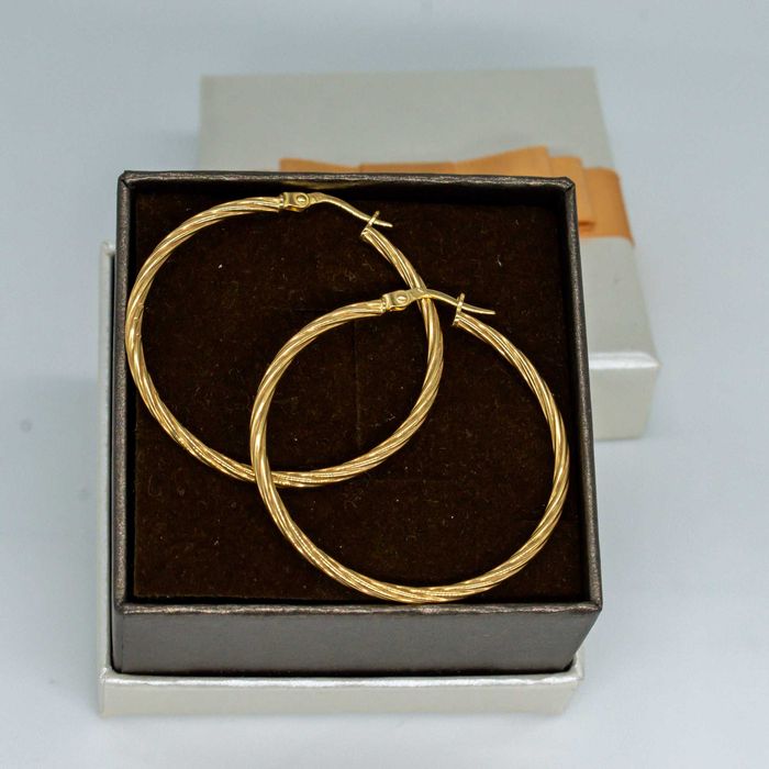 Złote kolczyki 585 KOŁA 2,07gram 4cm Nowe Okazja WYSYŁKA GRATIS