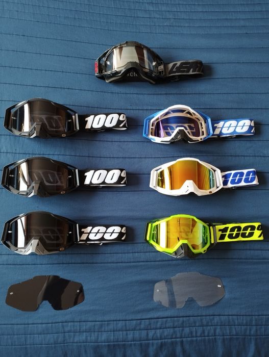 Óculos motocross 100% e Leatt