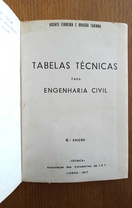 Tabelas Técnicas para Engenharia Civil - Vicente Ferreira e Brazão Farinha