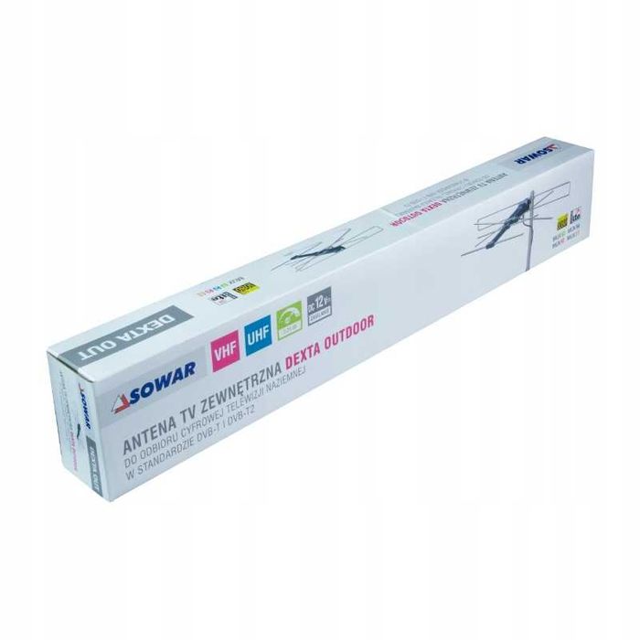 Antena zewnętrrzna DVB-T2 VHF/UHF 5-24dB Dexta out