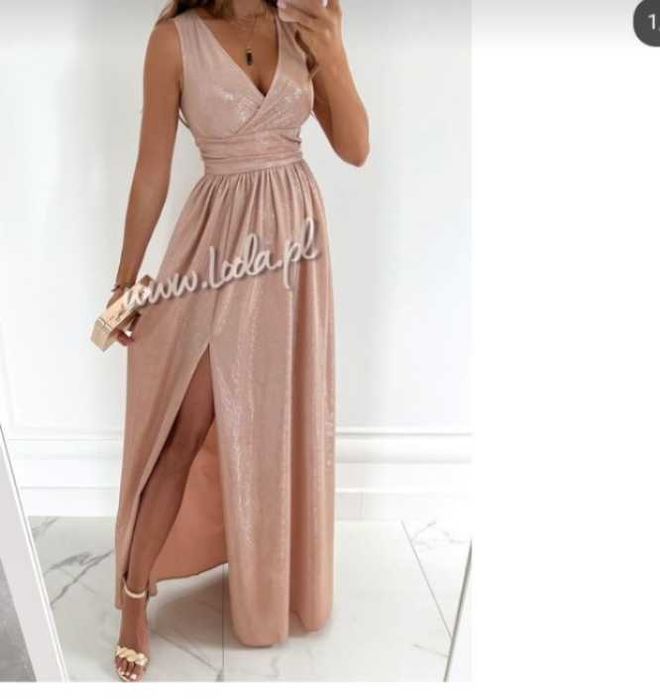 Sukienka długa z rozcięciem