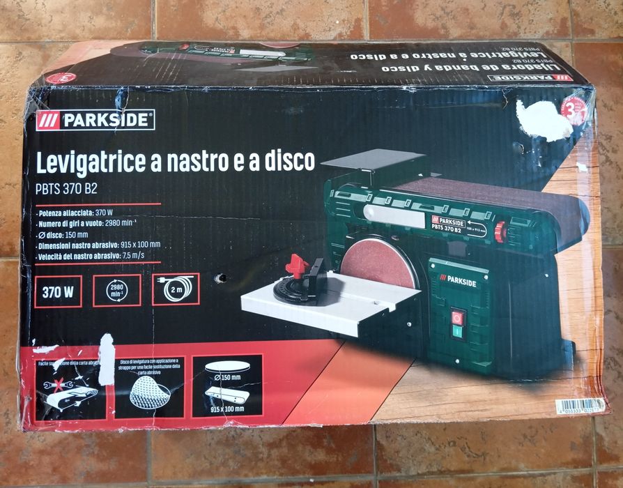 Lixadora de rolo e com base Parkside