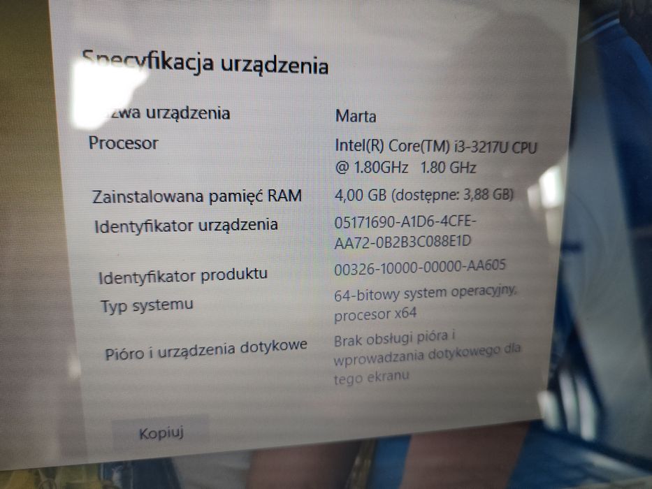 Laptop Sony Vaio biały SVF152A29M z oryginalnym zasilaczem