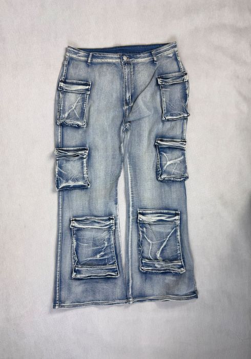 Baggy Spodnie Baby Blue Multi Pocket Y2K