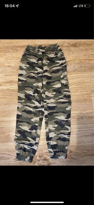 Spodnie jogger cargo zielone moro