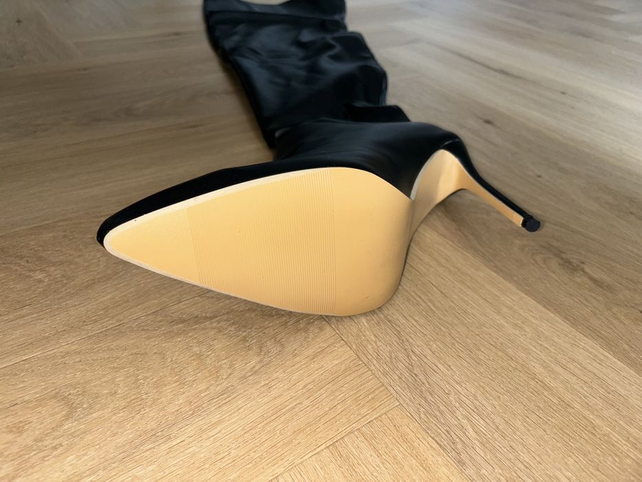 Kozaki za kolano 11cm Trans zapinane od tył rozmiar 44 29cm