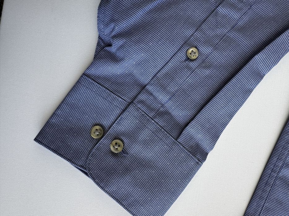 Calvin Klein Koszula Męska z długim rękawem - Niebieska XXL - Prążek