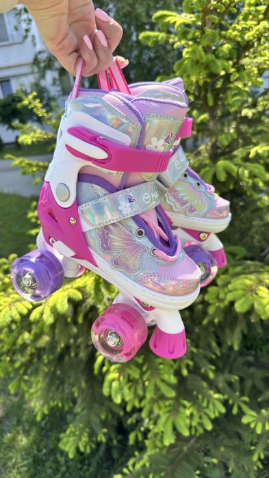 Ролики квади ,шолом,захист Maraton зі світлом  (30-34)