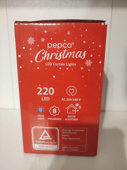 Nowe światełka kurtyna świetlna 220 LED, 7 metrów