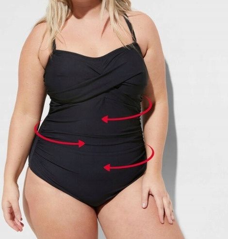 B.P.C kostium jednoczęściowy marszczony czarny r.44