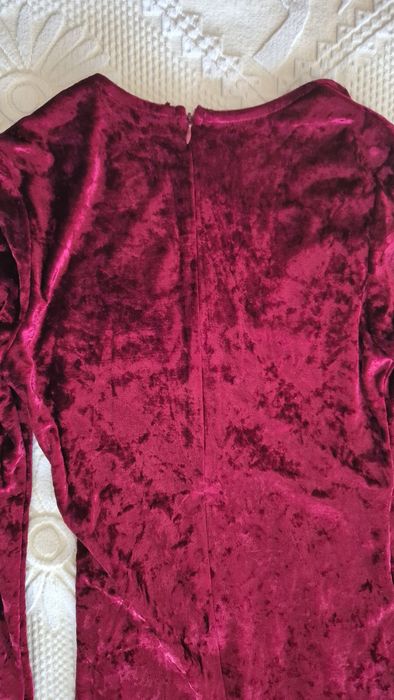Vestido curto com efeito veludo