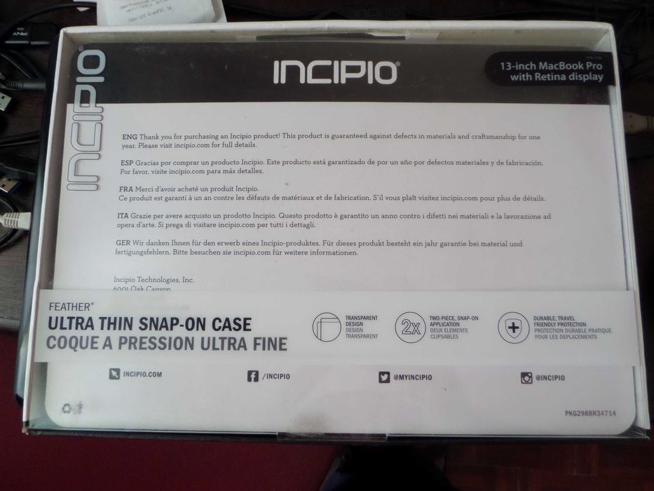 Capa para MacBook Pro 13" transparente