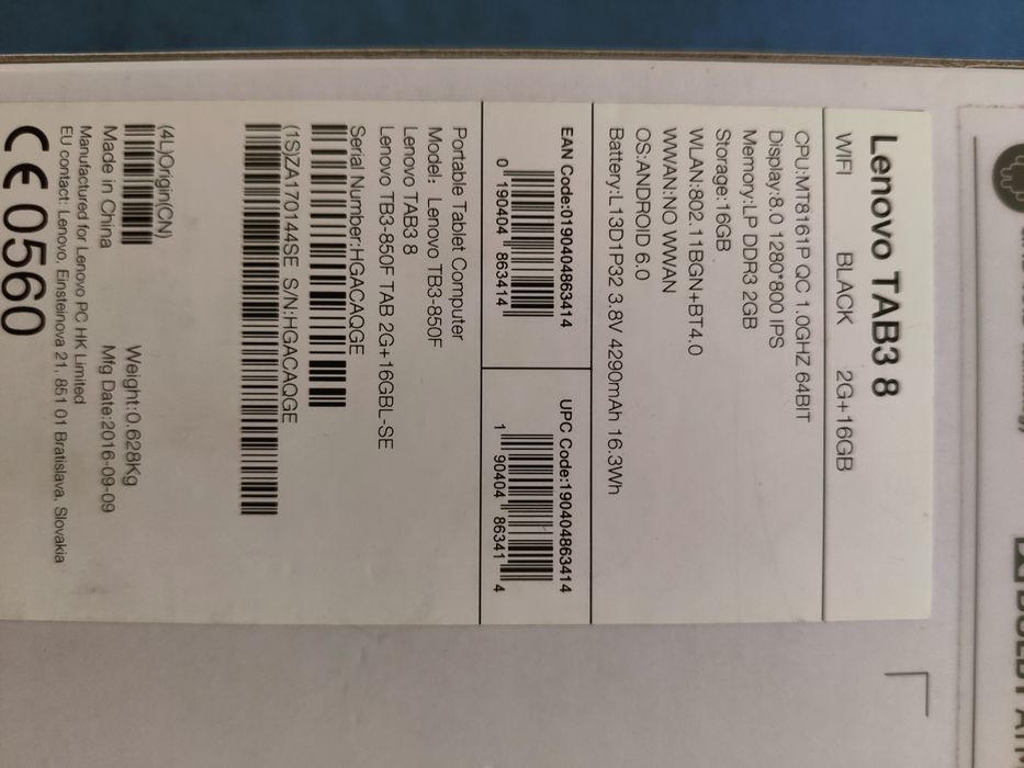 Vendo tablet LENOVO Tab3 de 8"