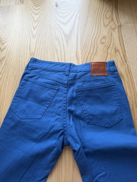 Spodnie jeansy weekday 26/32 XXS granatowe niebieskie y2k obcisłe