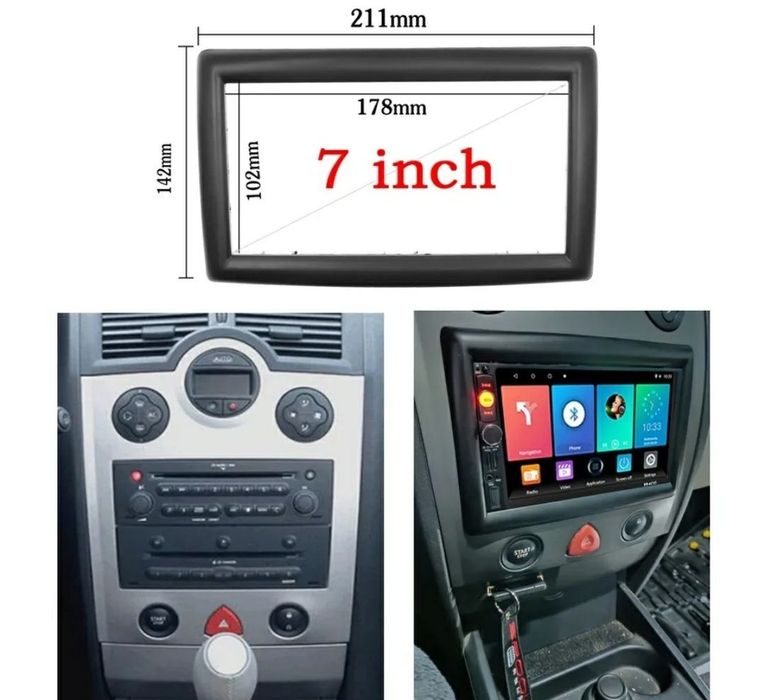 Rádio 2 DIN Renault Megane 2 + Android + 4 + 32 GB + Carplay + GPS