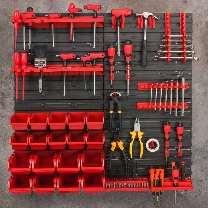 Wytrzymała XXL Zestaw Tablica Ścianka Narzędziowa Warsztat + GRATISY