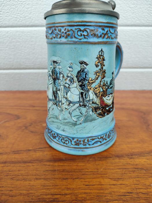 Ceramiczny Kufel Kolekcjonerski - Gerz - błękitny - design - W