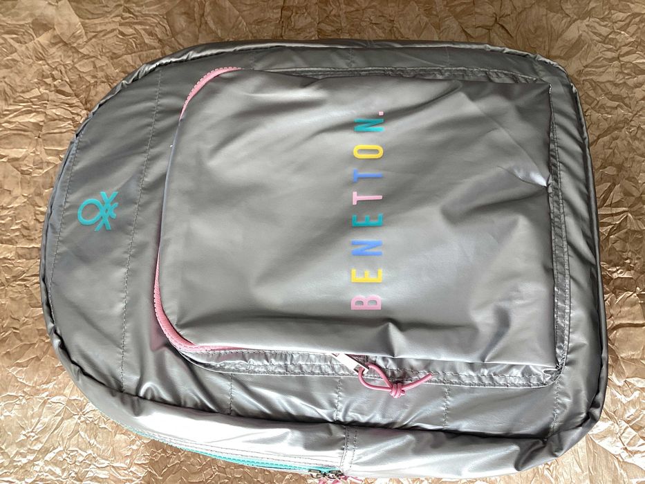 Mochila BENETTON Silver (30 x 46 x 14 cm)
