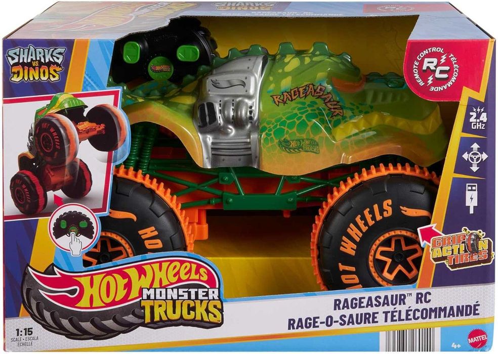 Хот Вілс Hot Wheels Monster Trucks Remote Control Vehicle Rageasaur RC