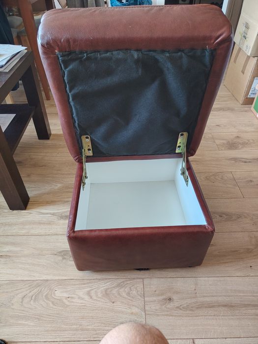 Skórzane Kanapa+fotel+pufa