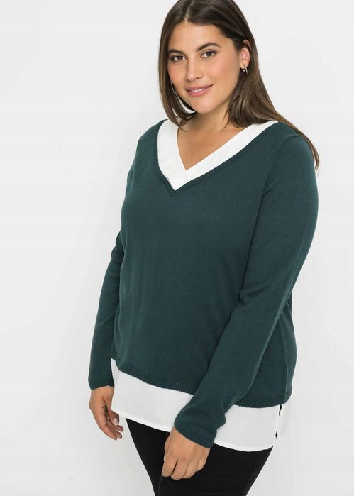 B.P.C sweter dzianinowy zielony 2w1 ^32/34