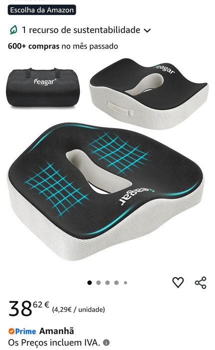 Feagar Almofada para Cóccix de Espuma Memória