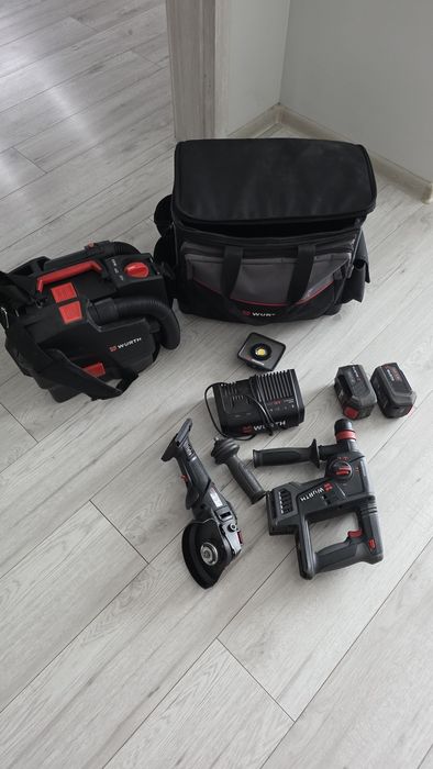 Zestaw Wurth odkurzacz , SDS , szlifierka+ ład i  2x bat