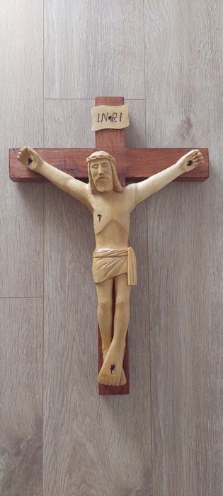 Krzyż drewniany Jezus, krucyfiks, NOWY