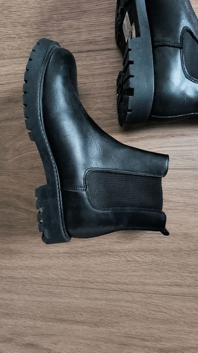 Półbuty botki buty czarne za kostek, rozmiar 38 Cox Genuine Leather