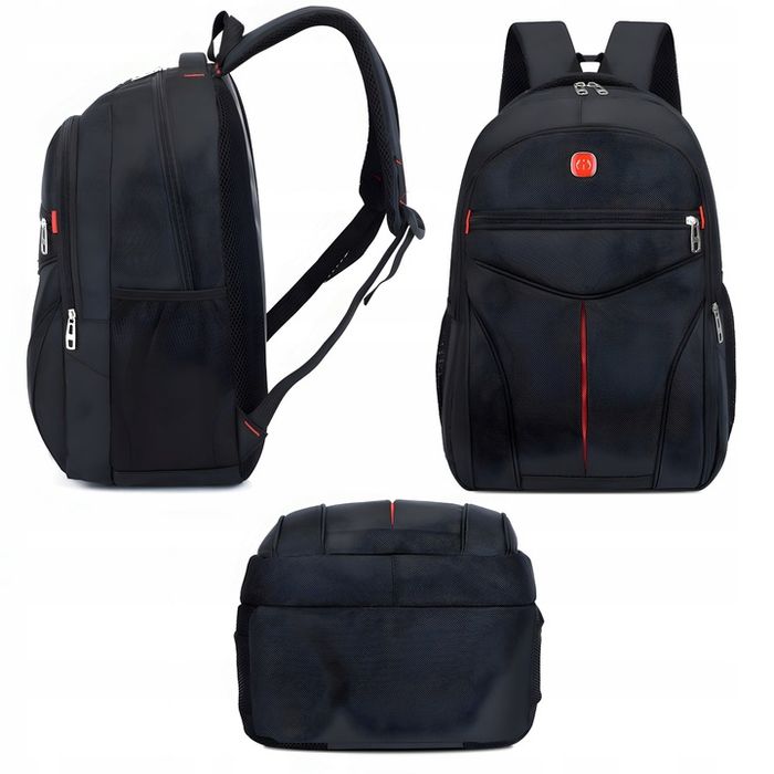 Plecak Sportowy Szkolny Turystyczny Czarny Miejski Tornister Unisex