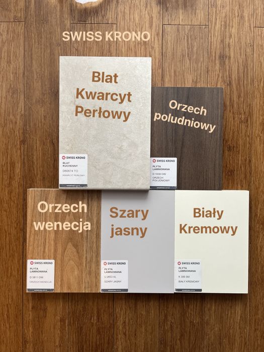 próbki plyt meblowych laminowanych