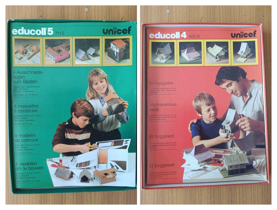 Domki kartonowe do sklejania, educoll 4, educoll 5. UNICEF